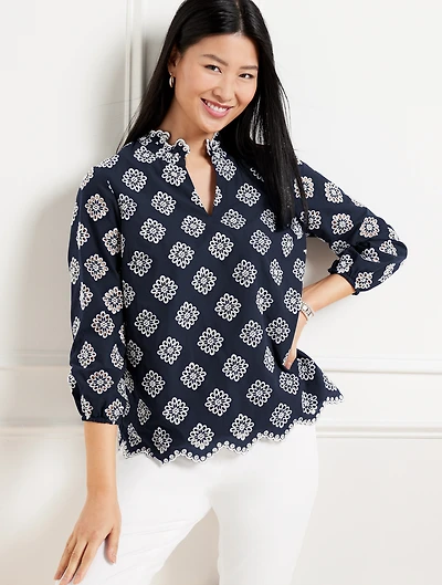 Embroidered Floral Top