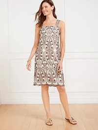 Eyelet Shift Dress