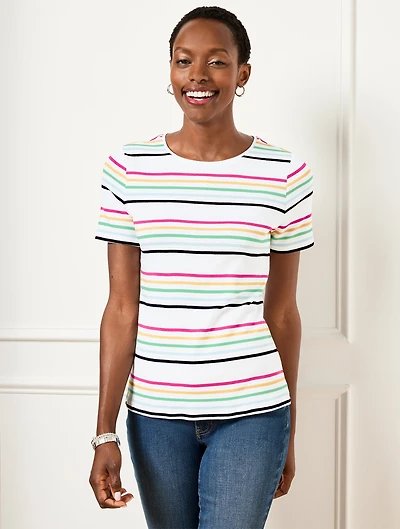 Crewneck Tee - Magnolia Stripe