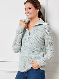 Open Stitch Sailor Collar Sweater