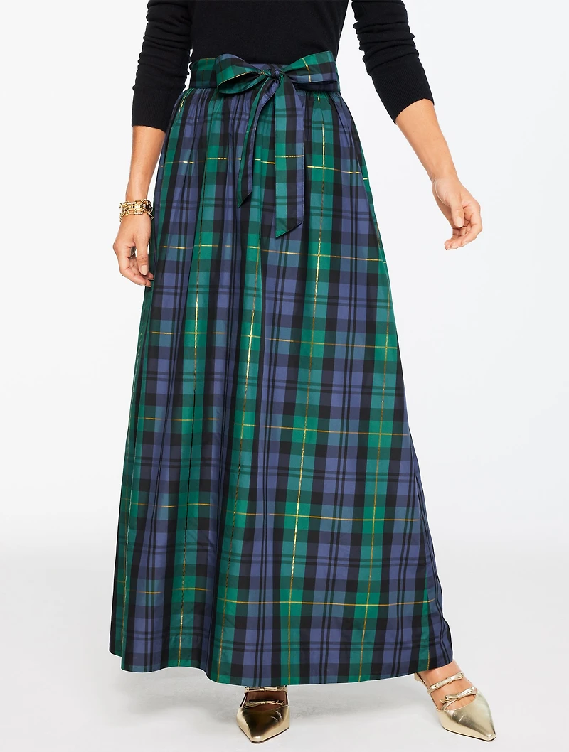 Taffeta Fit & Flare Skirt - Sloane Tartan