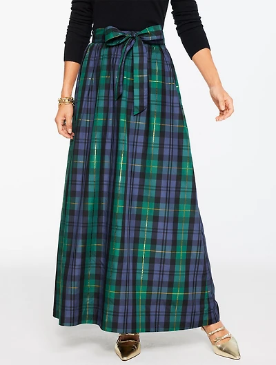 Taffeta Fit & Flare Skirt - Sloane Tartan