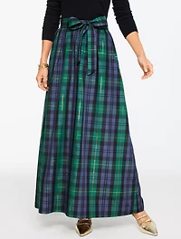 Taffeta Fit & Flare Skirt - Sloane Tartan