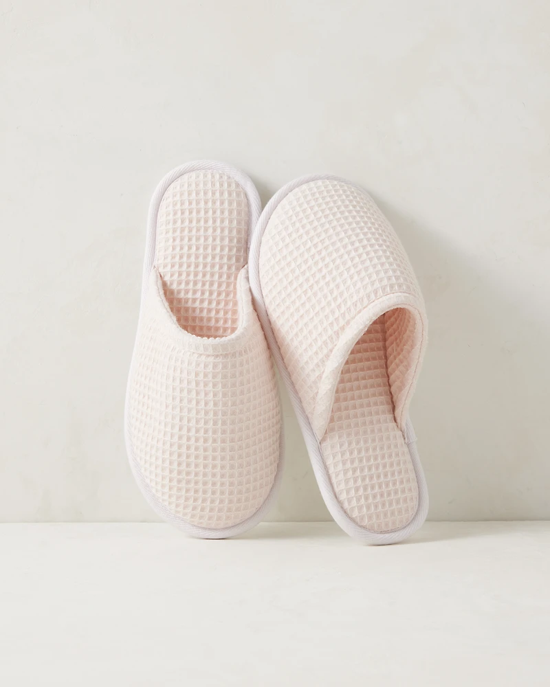 Organic Cotton Terry Waffle Slippers