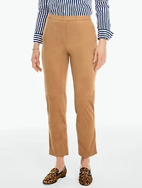 Faux Suede Tapered Ankle Pull-On Pants