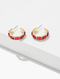 Crystal Gleam Hoop Earrings