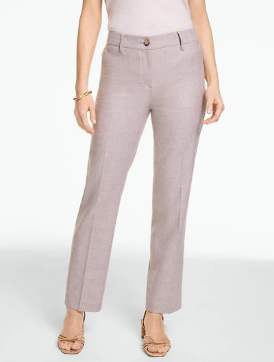 Straight Ankle Linen Pants