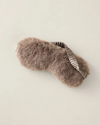 Faux Fur + Silk Eye Mask