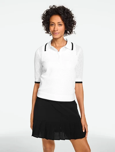 Coolmax® Open Stitch Polo Sweater