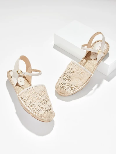 Izzy d’Orsay Crochet Espadrille Sandals