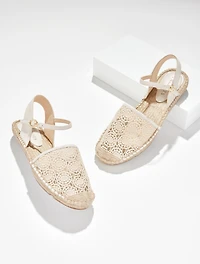 Izzy d’Orsay Crochet Espadrille Sandals