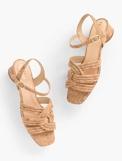 Adina Cork Block Heel Sandals