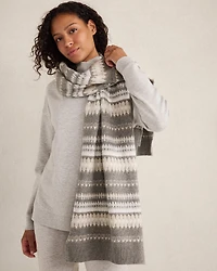 Organic Cotton Blend Nostalgic Fair Isle Scarf