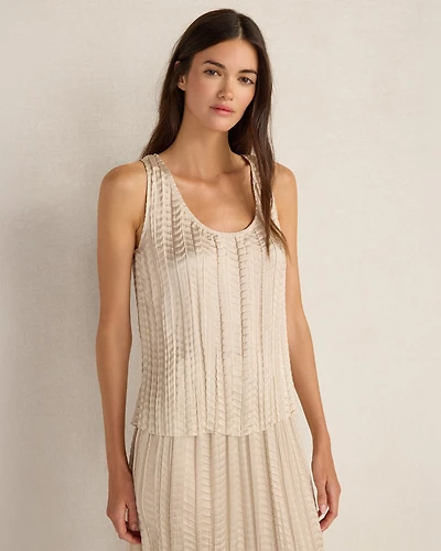 Radiant Pleated Scoop Neck Tank