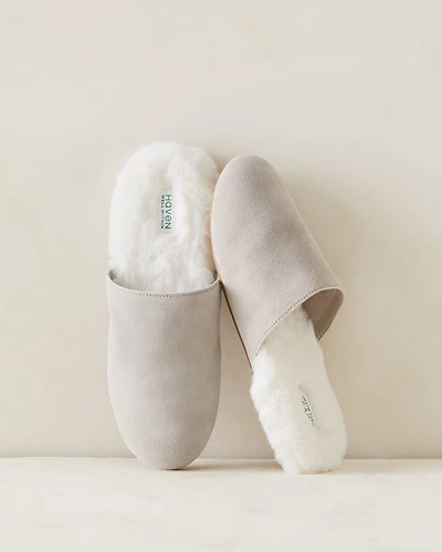 Faux Fur Suede Slippers
