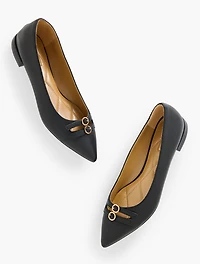 Scarlet Cut Out Nappa Flats