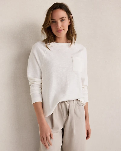 Cotton Slub Jersey Raglan Top