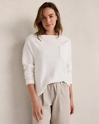 Cotton Slub Jersey Raglan Top