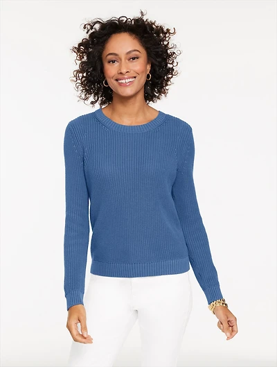Shaker Stitch Crewneck Sweater