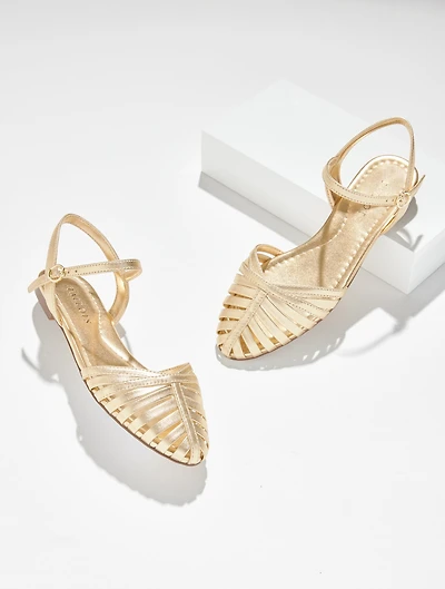 Ansly Metallic Nappa Fisherman Flats