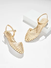 Ansly Metallic Nappa Fisherman Flats