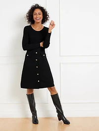 Ribbed Raglan Sweater Dress