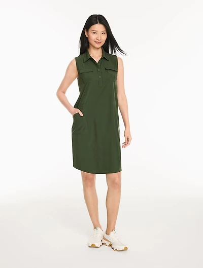 Lightweight Woven Stretch Cargo Shift Dress