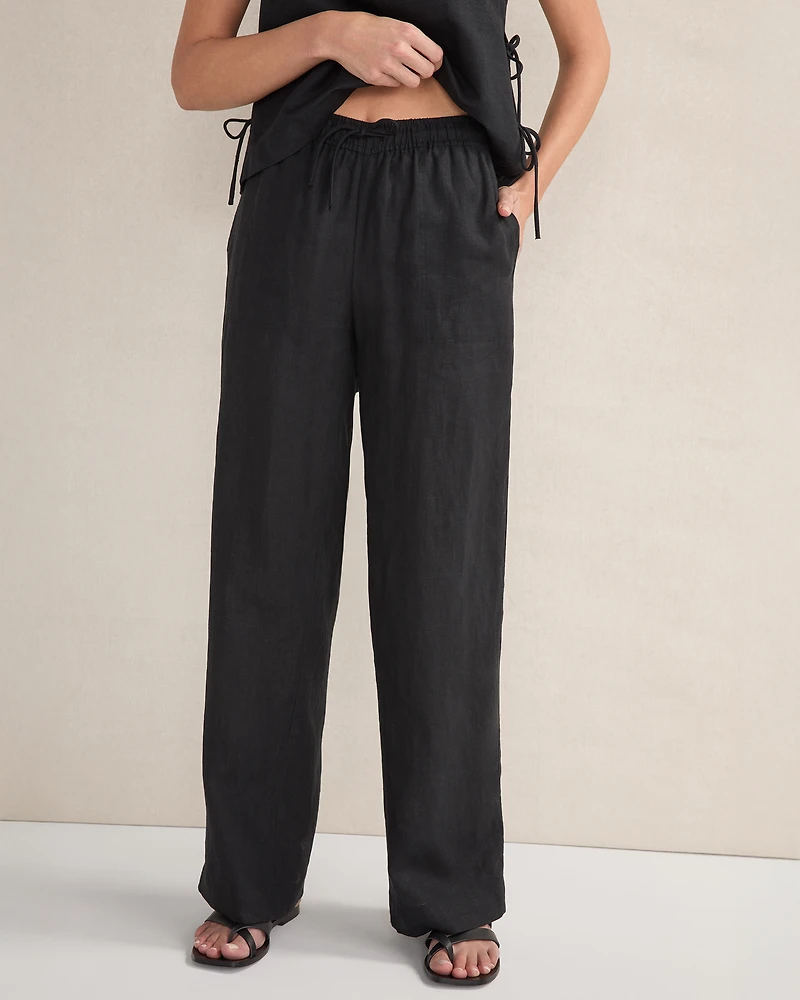 Organic Cotton Linen Straight Leg Pants