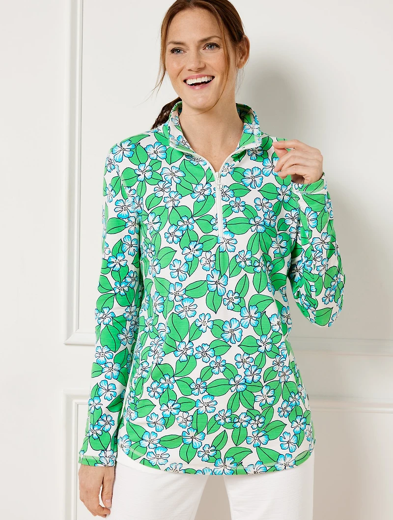 Cozy Crush Half-Zip Pullover - Floral Fields