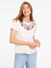 Floral Embroidered Top