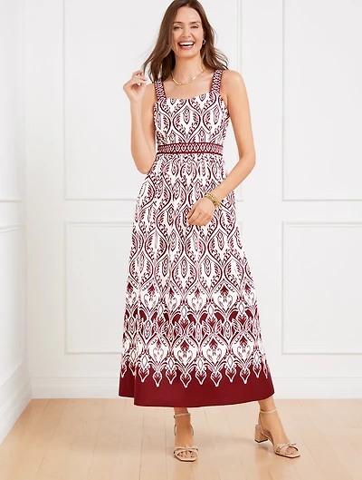 Modern Poplin Fit & Flare Dress - Bohemian Medallion