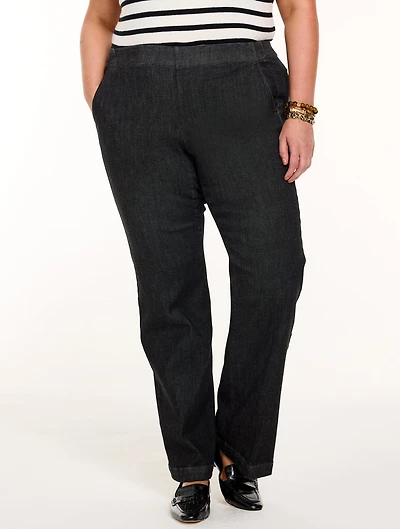 Trouser Pull-On Travel Jeans - Crescent Wash