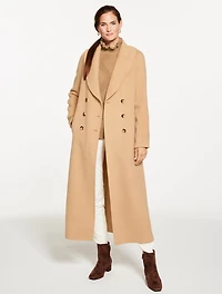 Wool Blend Shawl Collar Coat