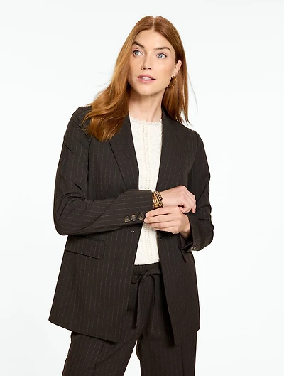 Pickstitch Pinstripe Blazer