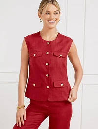 Classic Linen Short Vest