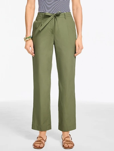 Poplin Straight Ankle Pants