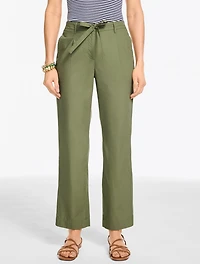 Poplin Straight Ankle Pants