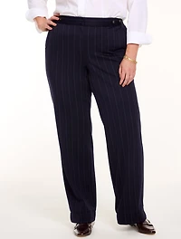 Polished Ponte Wide Leg Pants - Pinstripe