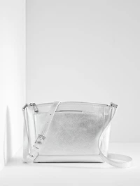 Darcy Metallic Pebble Leather Crossbody Bag - Metallic