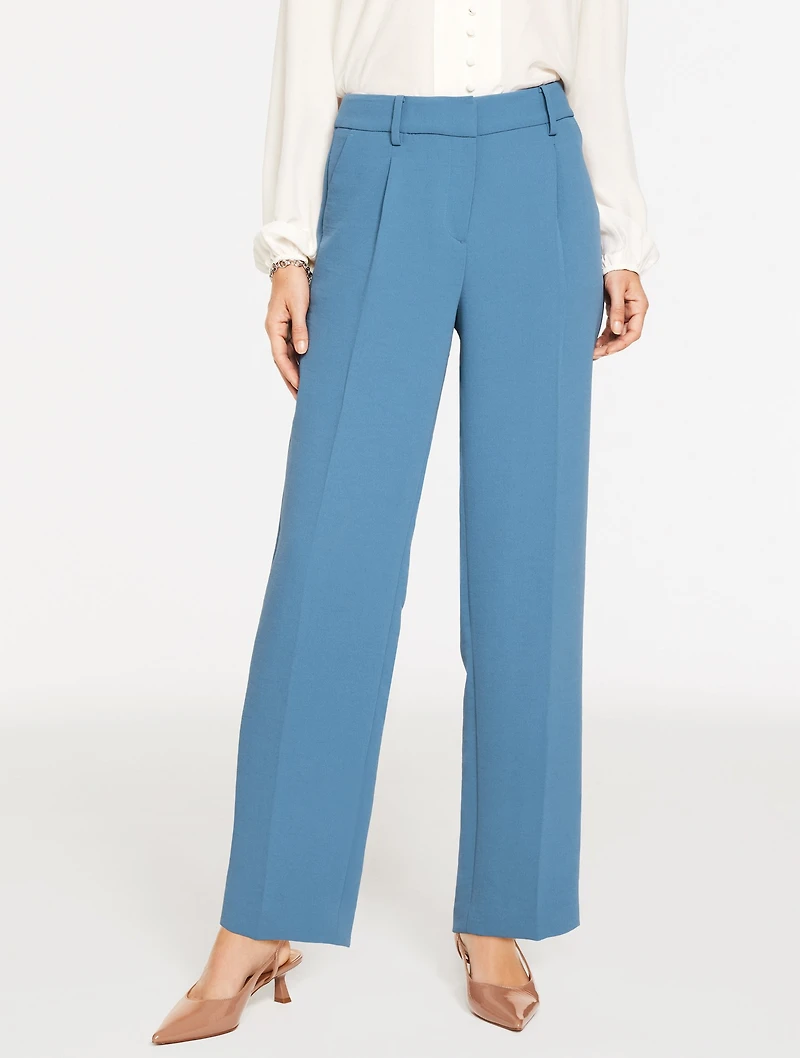 Straight Leg Polished Crepe Pants