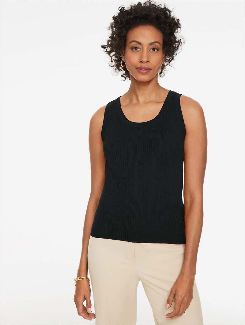 Ribbed Scoop Neck Tank