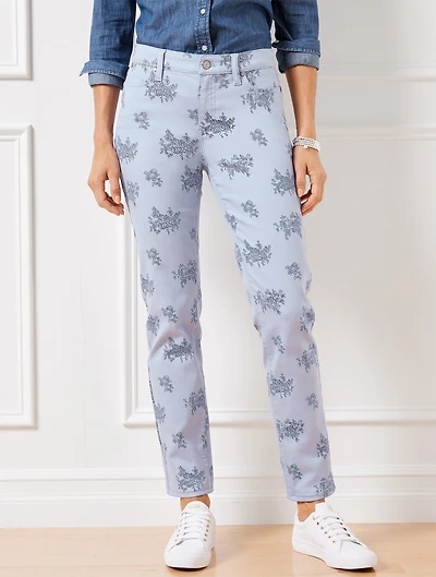 Slim Ankle Jeans - Floral Bunches
