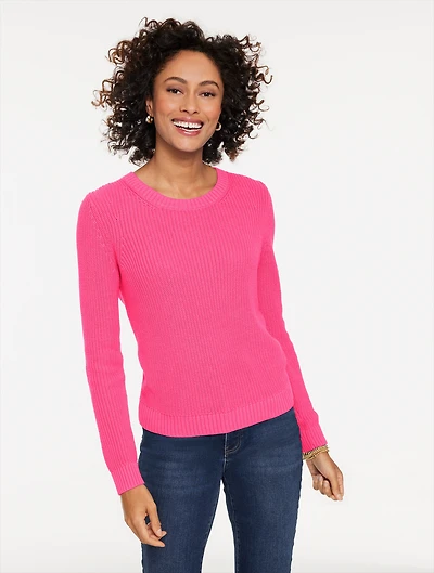Shaker Stitch Crewneck Sweater