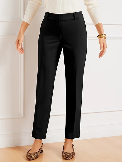 Talbots Hampshire Lightweight Double Cloth Straight Ankle Pant - Curvy Fit