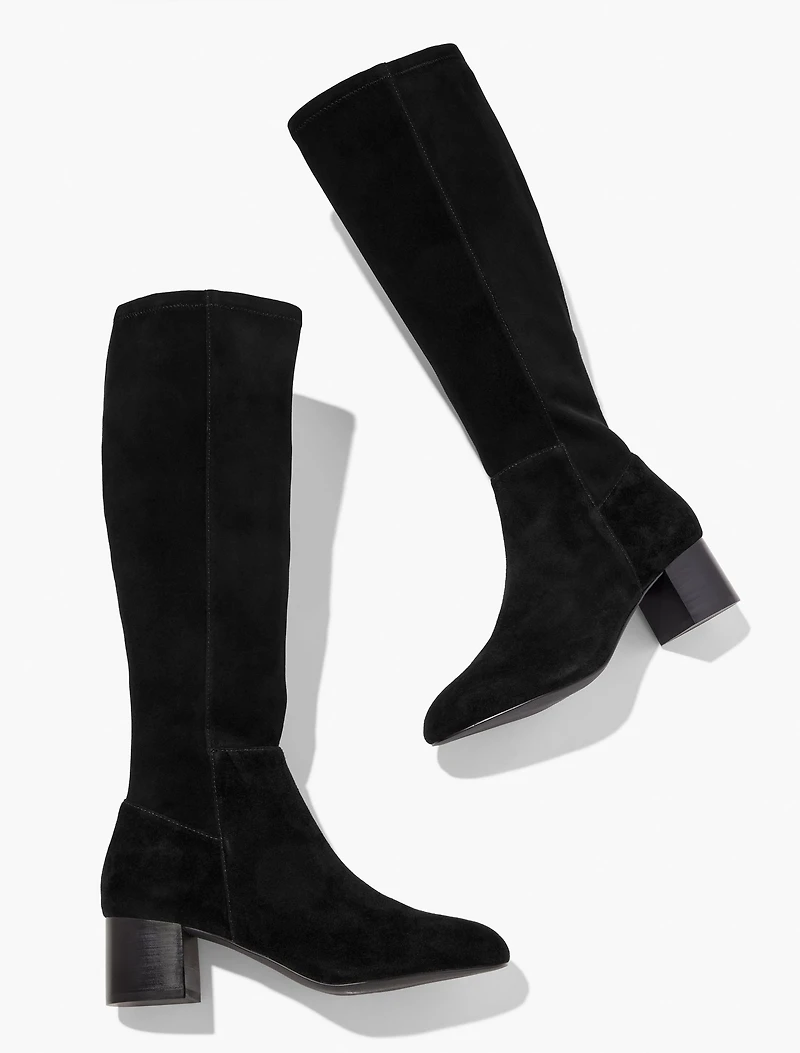 Sophie Stretch Suede Tall Boots
