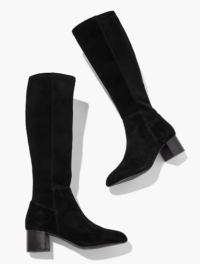 Sophie Stretch Suede Tall Boots
