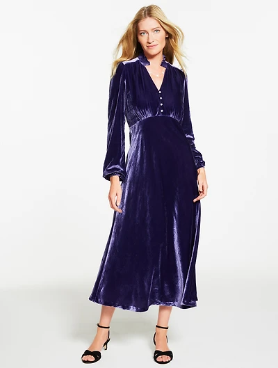 Velvet Fit & Flare Midi Dress