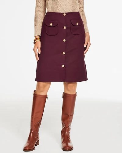 Twill A-Line Skirt