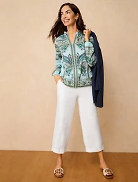 Ruffle Neck Top - Floral Paisley