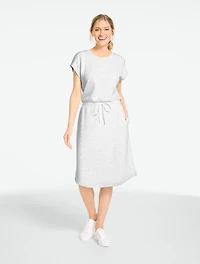 AirKnit Stretch Extended Shoulder Midi Dress